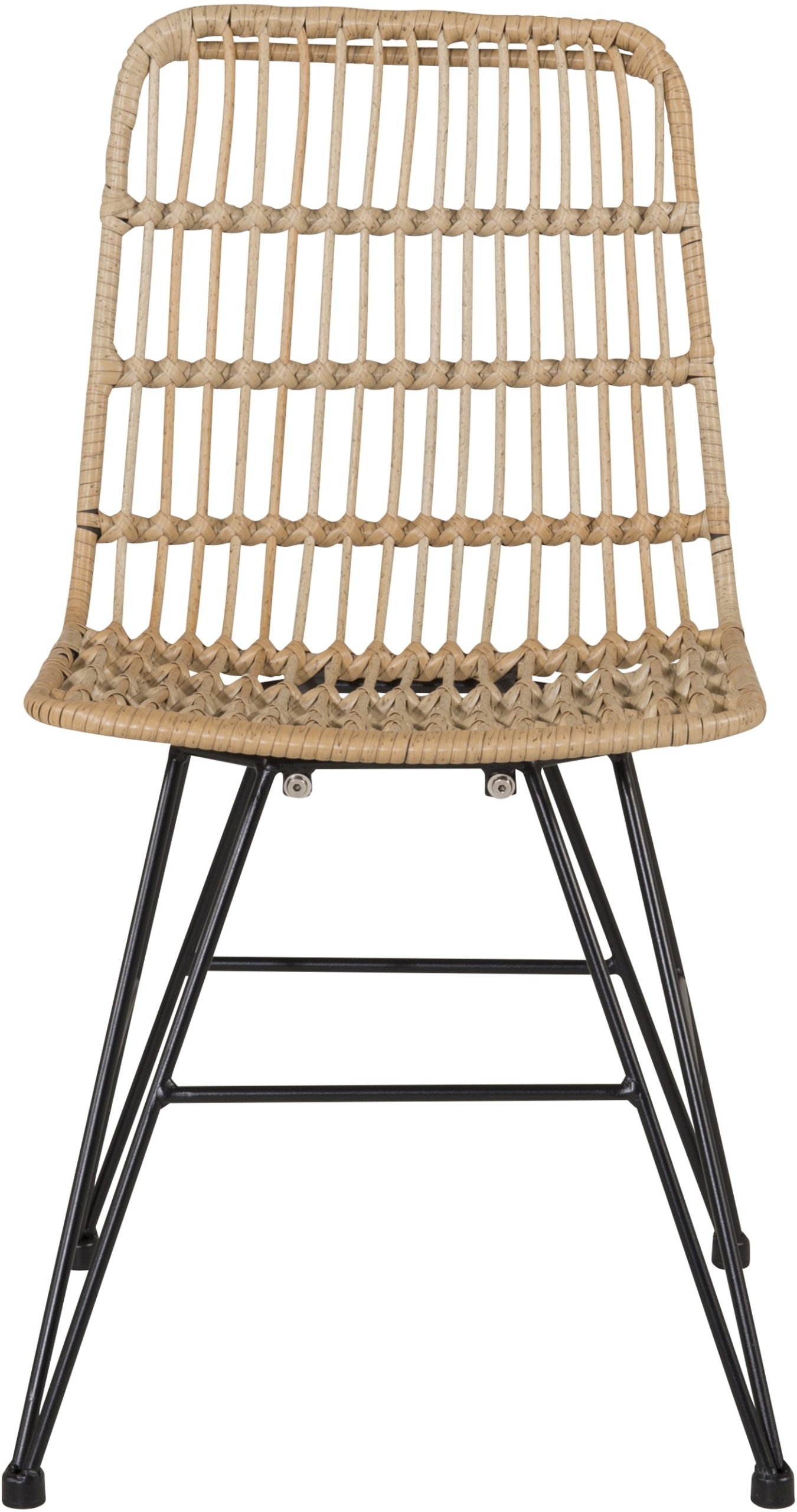 På billedet ser du Viga, Udendørs spisebordsstol, stål fra brandet Venture Design i en størrelse H: 79,5 cm. x B: 43 cm. x L: 50 cm. i farven Natur/Sort/Hvid