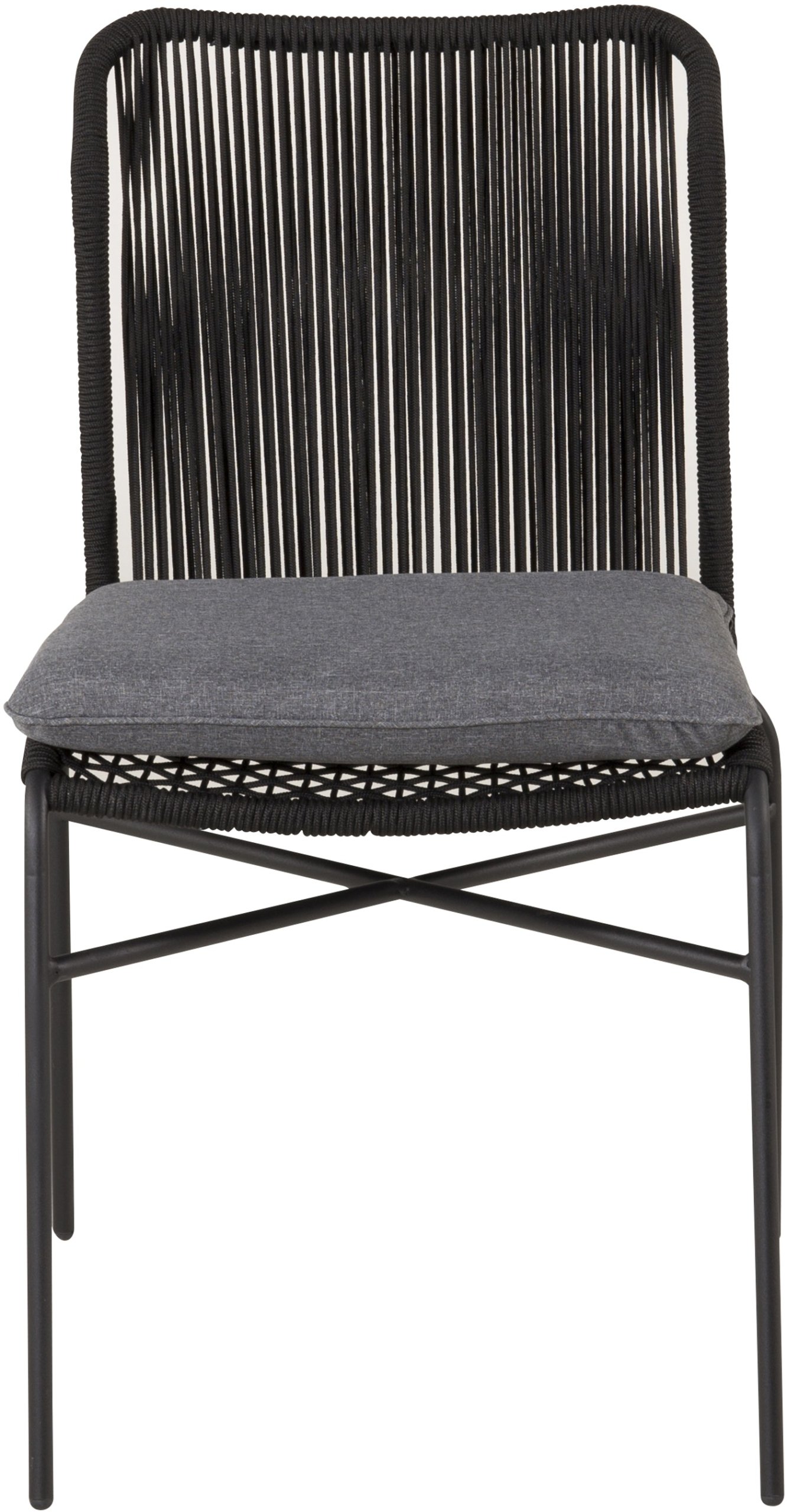 På billedet ser du Julian, Udendørs spisebordsstol, galvaniseret stål fra brandet Venture Design i en størrelse H: 88 cm. x B: 53 cm. x L: 66,5 cm. i farven Sort