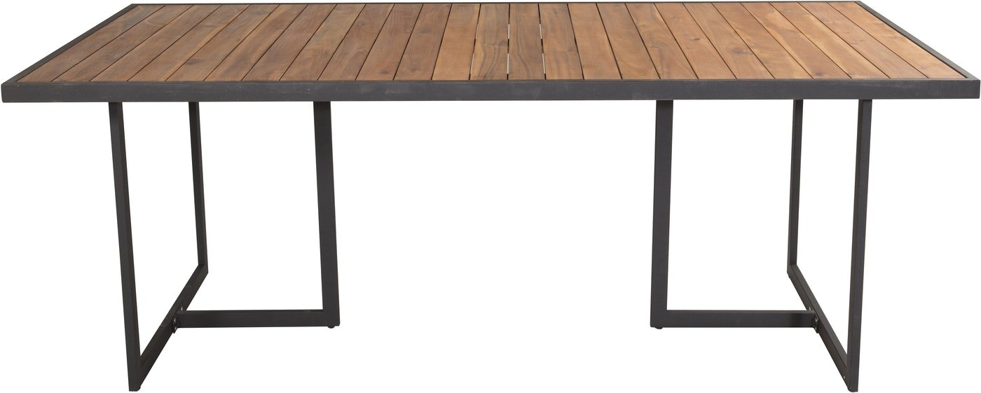 På billedet ser du Khung, Udendørs spisebord fra brandet Venture Design i en størrelse H: 75 cm. x B: 100 cm. x L: 200 cm. x D: 75 cm. i farven Natur/Sort