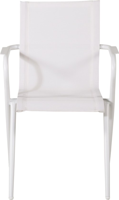 På billedet ser du variationen Alina, Udendørs spisebordsstol, aluminium fra brandet Venture Design i en størrelse H: 86 cm. x B: 58 cm. x L: 63 cm. i farven Hvid