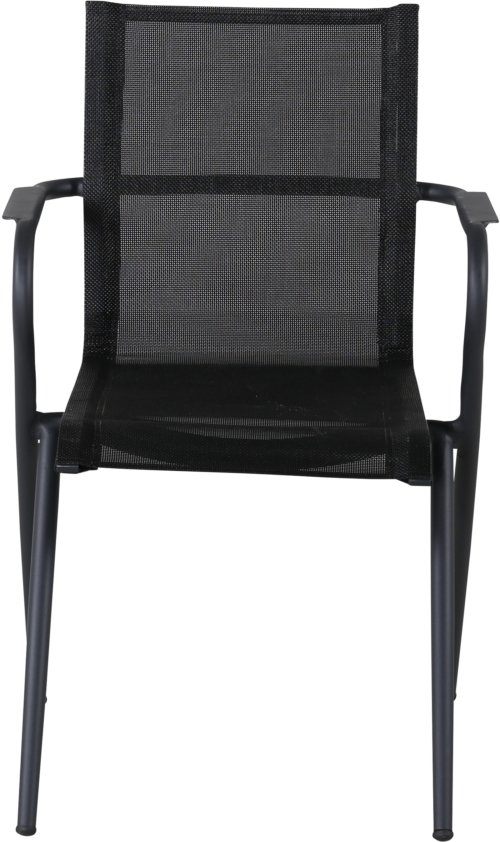 På billedet ser du variationen Alina, Udendørs spisebordsstol, aluminium fra brandet Venture Design i en størrelse H: 86 cm. x B: 58 cm. x L: 63 cm. i farven Sort