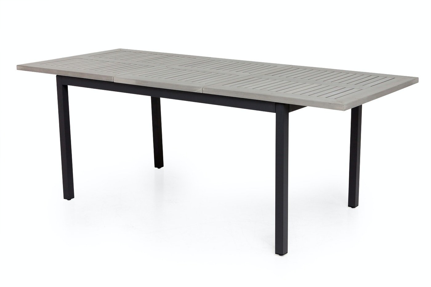 På billedet ser du Albany, Udendørs spiseborde med udtræk fra brandet Venture Design i en størrelse H: 75 cm. x B: 100 cm. x L: 224 cm. i farven Sort/Grå