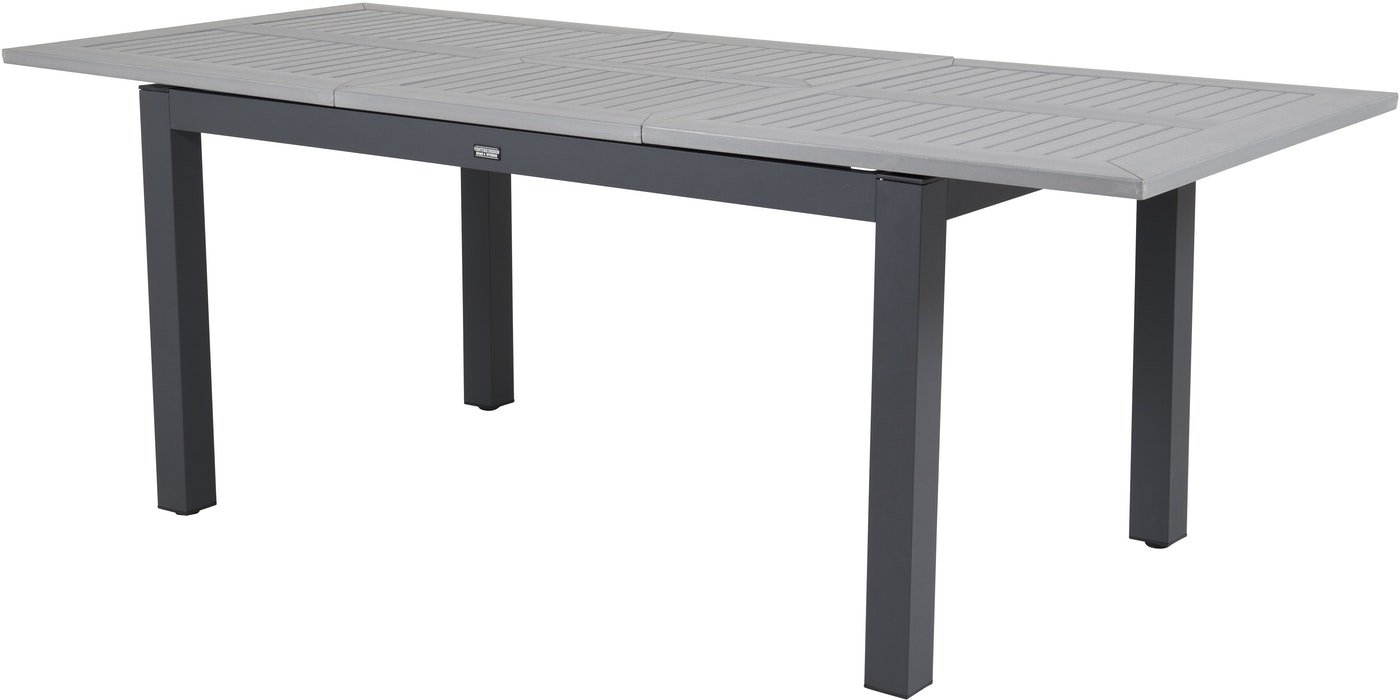 Billede af Albany, Udendørs spiseborde med udtræk by Venture Design (H: 75 cm. x B: 100 cm. x L: 160 cm., Sort/Grå)
