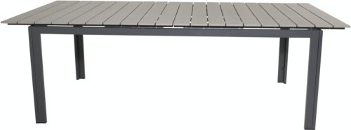 På billedet ser du variationen Levels, Udendørs spiseborde med udtræk fra brandet Venture Design i en størrelse H: 75 cm. x B: 100 cm. x L: 224 cm. i farven Sort/Grå