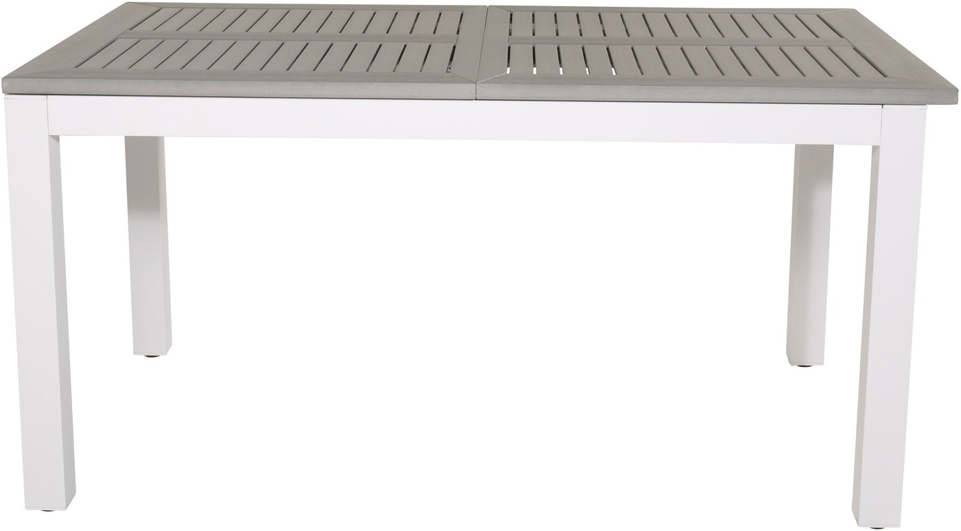 Billede af Albany, Udendørs spiseborde med udtræk by Venture Design (H: 75 cm. x B: 90 cm. x L: 160 cm., Hvid/Grå)