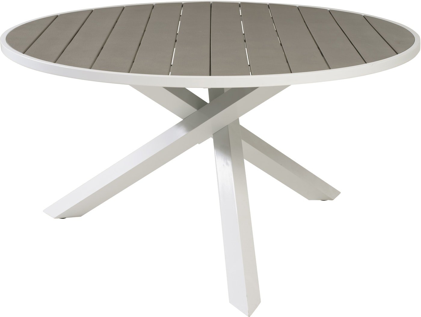 På billedet ser du Parma, Udendørs spisebord fra brandet Venture Design i en størrelse D: 140 cm. x H: 73 cm. x D: 73 cm. i farven Hvid/Grå