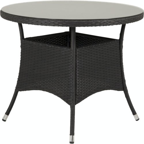 På billedet ser du variationen Volta, Udendørs spisebord, aluminium fra brandet Venture Design i en størrelse D: 90 cm. x H: 74 cm. x D: 74 cm. i farven Sort