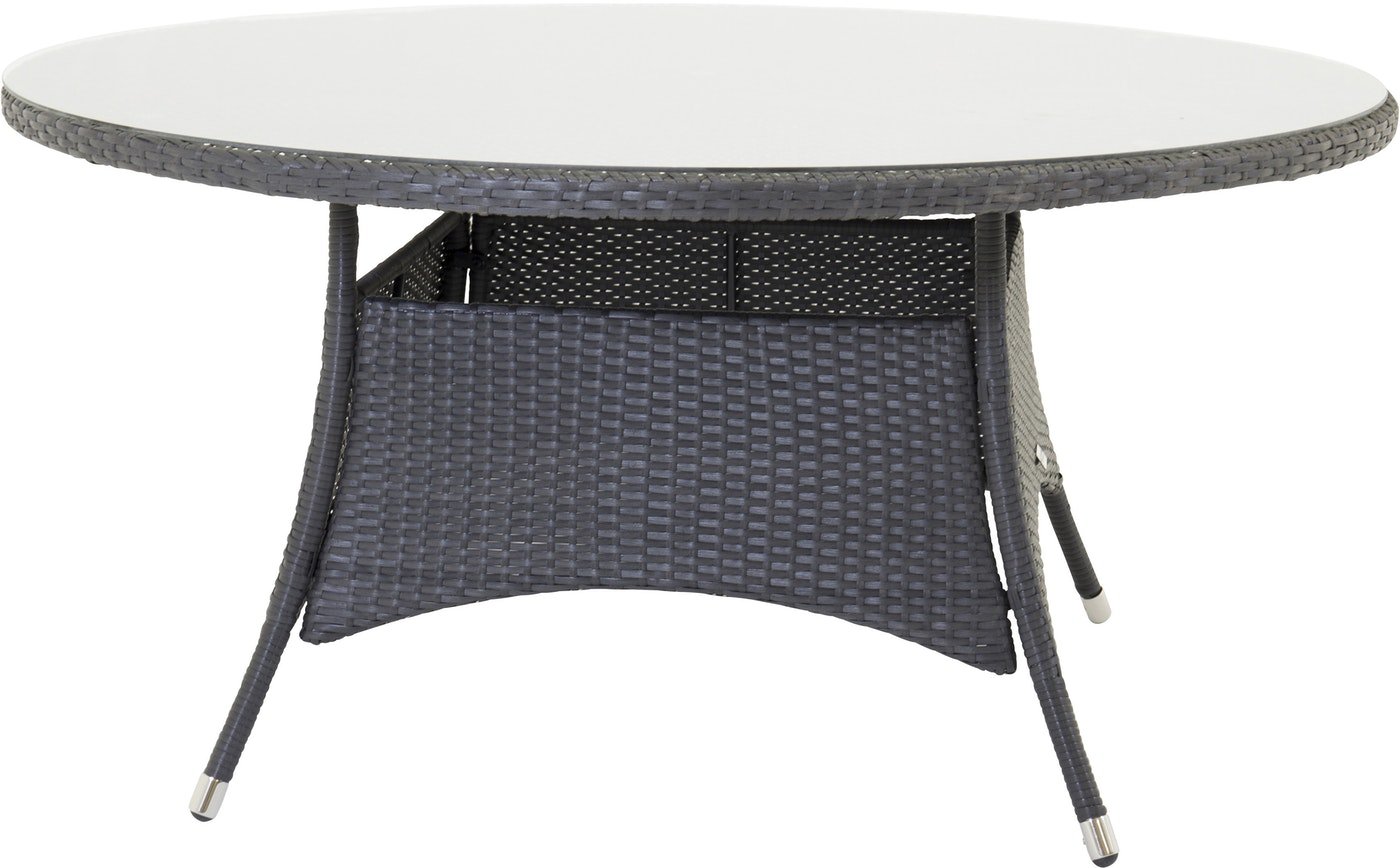 På billedet ser du variationen Volta, Udendørs spisebord, aluminium fra brandet Venture Design i en størrelse D: 150 cm. x H: 74 cm. i farven Sort
