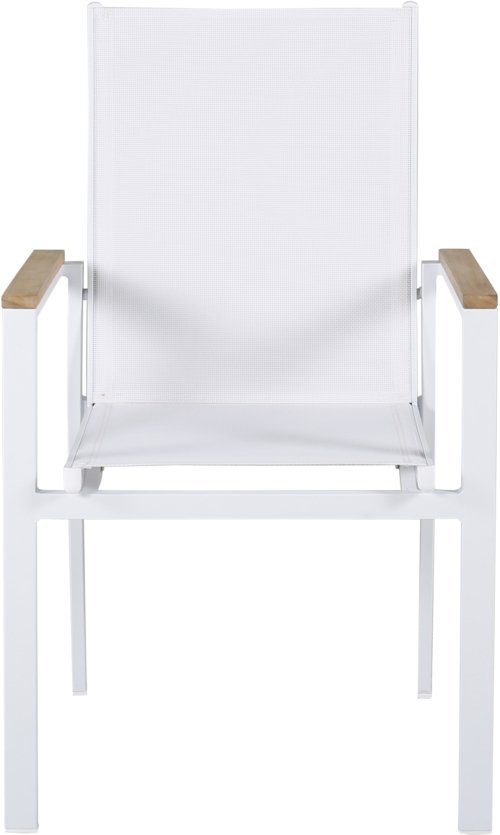 På billedet ser du variationen Texas, Udendørs stabelbar stol, teaktræ fra brandet Venture Design i en størrelse H: 91 cm. x B: 57 cm. x D: 57 cm. i farven Hvid