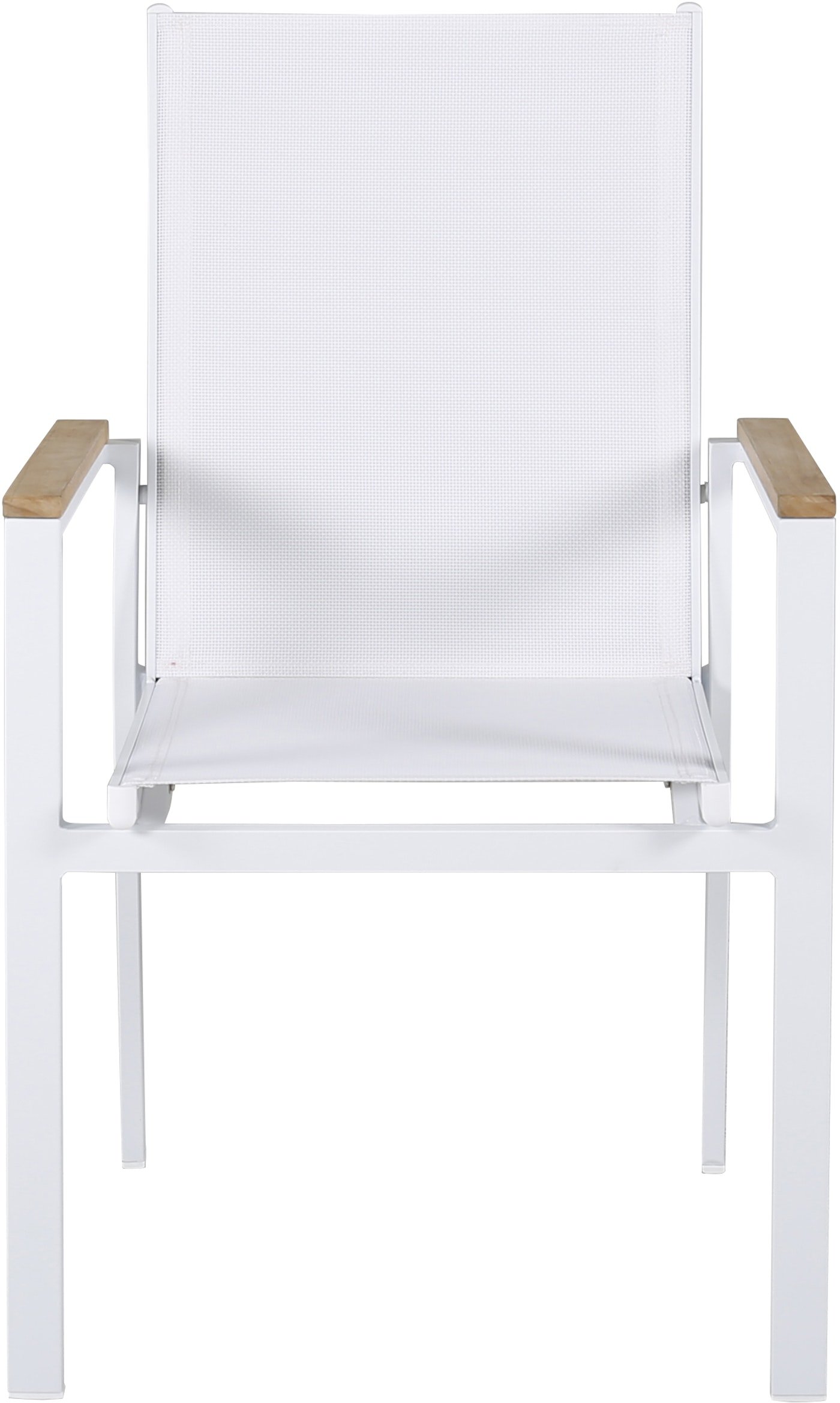 På billedet ser du Texas, Udendørs stabelbar stol, teaktræ fra brandet Venture Design i en størrelse H: 91 cm. x B: 57 cm. x D: 57 cm. i farven Hvid