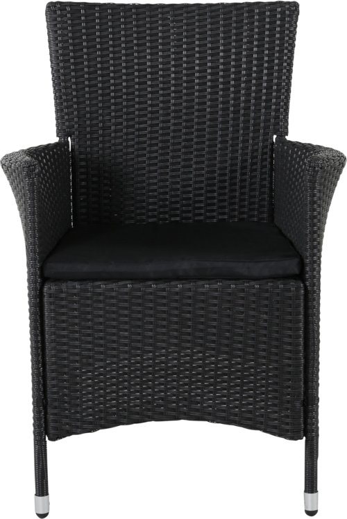 På billedet ser du variationen Knick, Udendørs stol med armlæn, stål fra brandet Venture Design i en størrelse H: 86,5 cm. x B: 61 cm. x L: 59 cm. i farven Sort