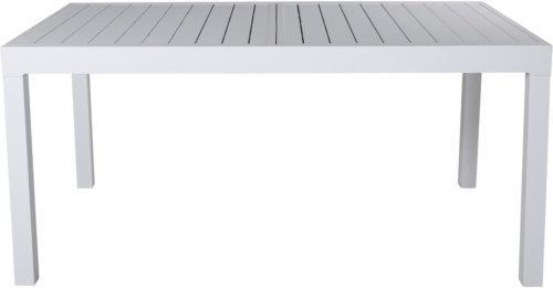 På billedet ser du variationen Marbella, Udendørs spiseborde med udtræk fra brandet Venture Design i en størrelse H: 74 cm. x B: 100 cm. x L: 160 cm. i farven Hvid