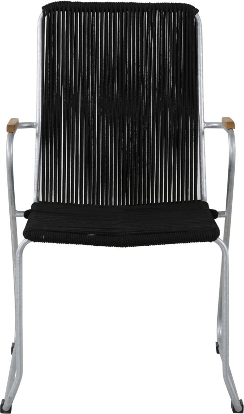 På billedet ser du variationen Bois, Udendørs stol med armlæn, stål fra brandet Venture Design i en størrelse H: 93 cm. x B: 60 cm. x L: 63 cm. i farven Sort/Stål