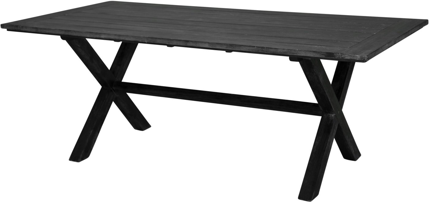 På billedet ser du Rives, Udendørs spisebord fra brandet Venture Design i en størrelse H: 75 cm. x B: 100 cm. x L: 200 cm. i farven Sort