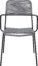 På billedet ser du variationen Lindos, Udendørs spisebordsstol med armlæn, stål fra brandet Venture Design i en størrelse H: 85 cm. x B: 55 cm. x L: 66 cm. i farven Sort/Grå