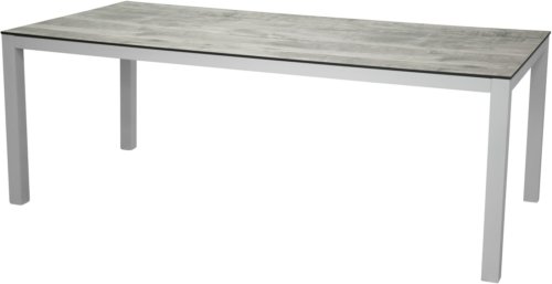 På billedet ser du variationen Llama, Udendørs spisebord, aluminium fra brandet Venture Design i en størrelse H: 75 cm. x B: 100 cm. x L: 205 cm. i farven Hvid/Grå