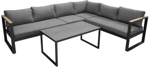 På billedet ser du variationen Texas, Udendørs sofasæt, teaktræ fra brandet Venture Design i en størrelse H: 50 cm. x B: 60 cm. x L: 110 cm. i farven Sort/Grå