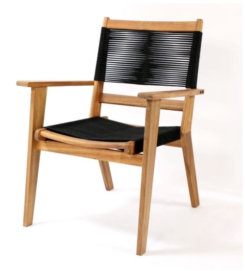 På billedet ser du variationen Peter, Udendørs stabelbar stol, akacietræ fra brandet Venture Design i en størrelse H: 90 cm. x B: 65,5 cm. x L: 65,5 cm. i farven Sort