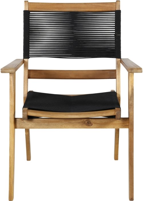 På billedet ser du variationen Peter halo, Udendørs stol med armlæn, akacietræ fra brandet Venture Design i en størrelse H: 84 cm. x B: 67,2 cm. x L: 70,5 cm. i farven Sort