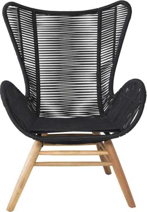 På billedet ser du variationen Tingeling, Udendørs hvilestol, akacietræ fra brandet Venture Design i en størrelse H: 102,5 cm. x B: 72 cm. x L: 78 cm. i farven Sort