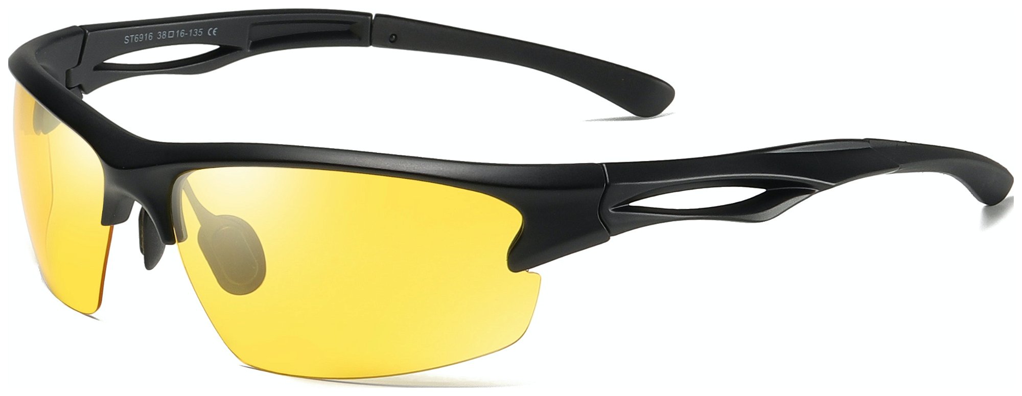 Sports solbriller til mænd, Drift by Kaleu (H: 6,5 cm. x B: 1,6 cm. x L: 13,5 cm., Gul)
