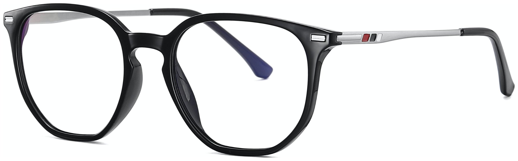 På billedet ser du Regulær bluelight briller, Intro fra brandet Kaleu i en størrelse H: 5,4 cm. x B: 2 cm. x L: 14,5 cm. i farven Sort