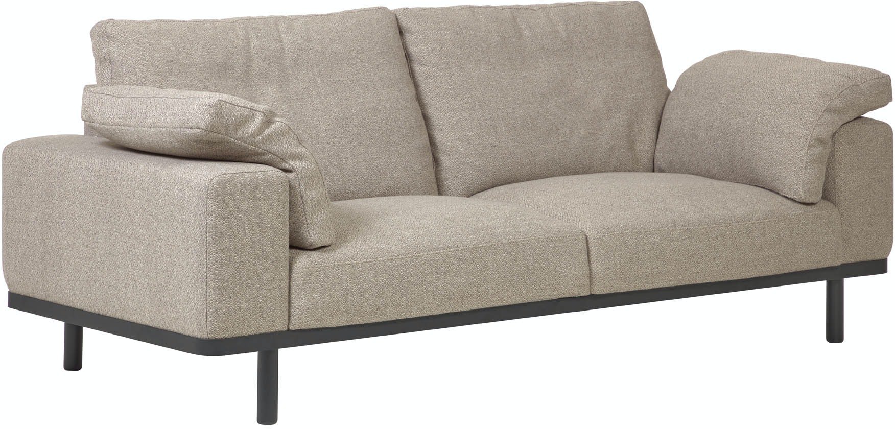 Noa, 3-personers sofa, Traditional, Stof by LaForma (H: 94 cm. B: 230 cm. L: 100 cm., Beige/sort)