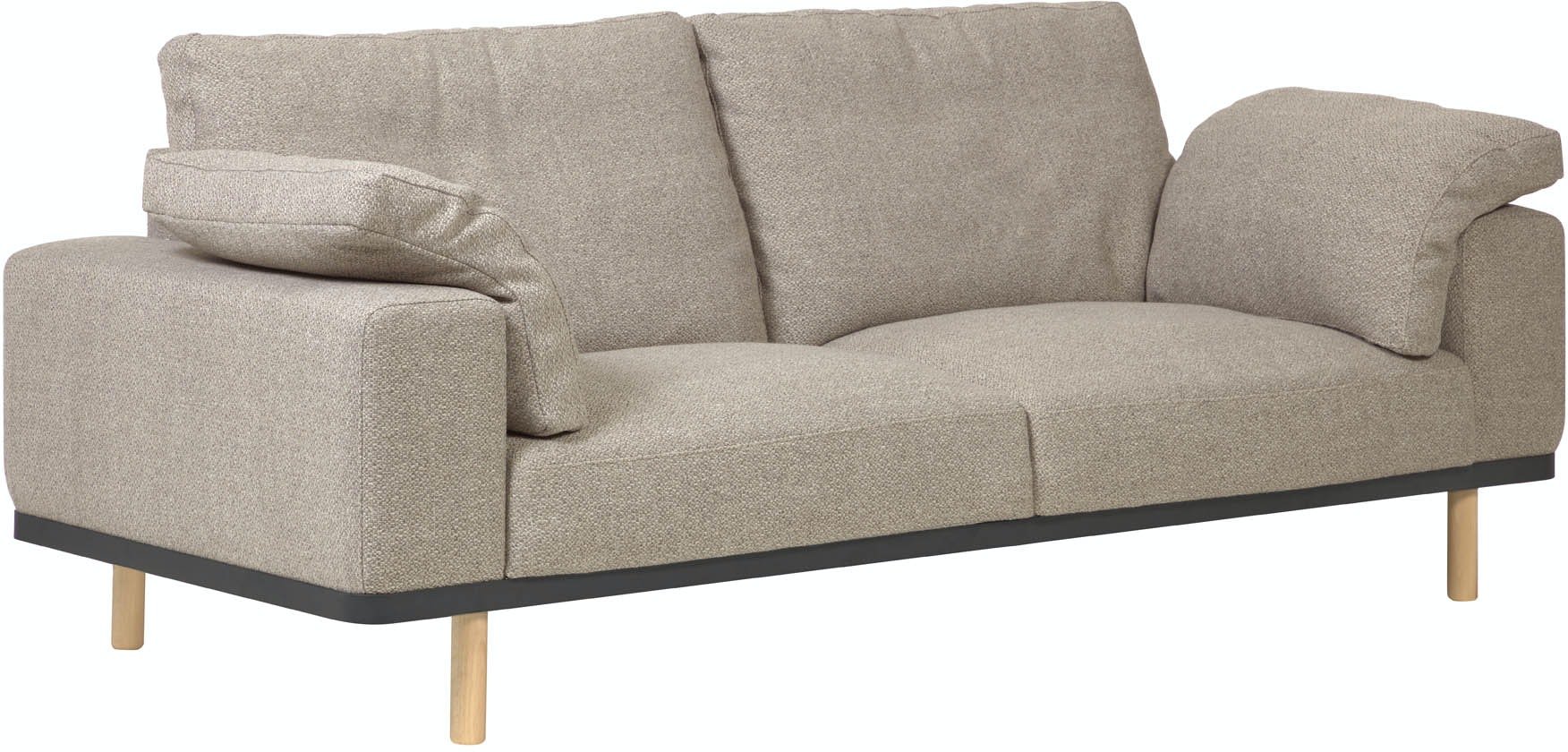 Noa, 3-personers sofa, Traditional, Stof by Kave Home (H: 94 cm. B: 230 cm. L: 100 cm., Beige/Natur)