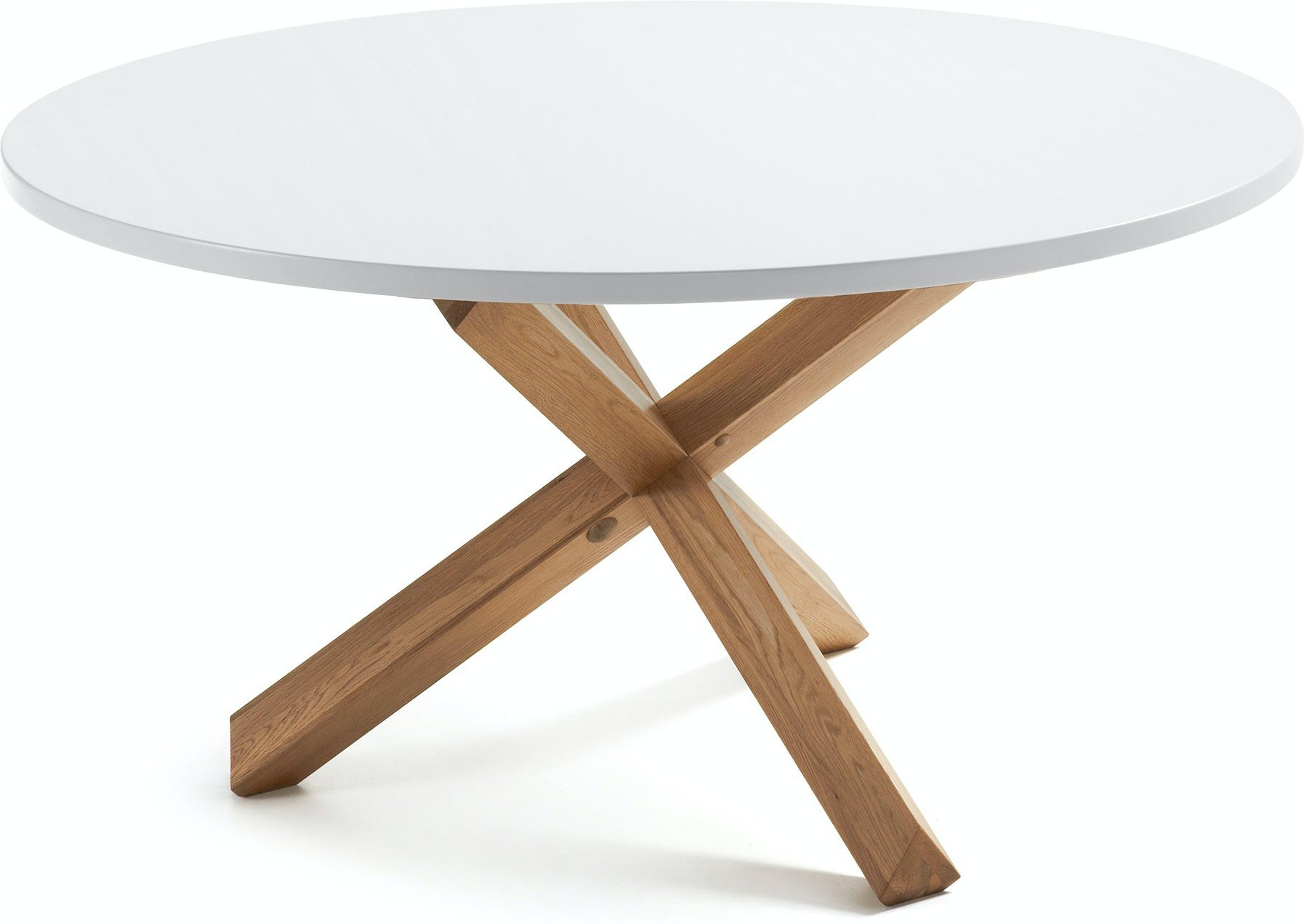 På billedet ser du variationen Lotus, Spisebord, nordisk, moderne fra brandet LaForma i en størrelse H: 75 cm. B: 135 cm. L: 135 cm. i farven Hvid/natur