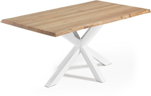 På billedet ser du variationen Argo, Spisebord med krydsstel, Egetræ fra brandet LaForma i en størrelse H: 78 cm. B: 180 cm. L: 100 cm. i farven Smoked/Hvid