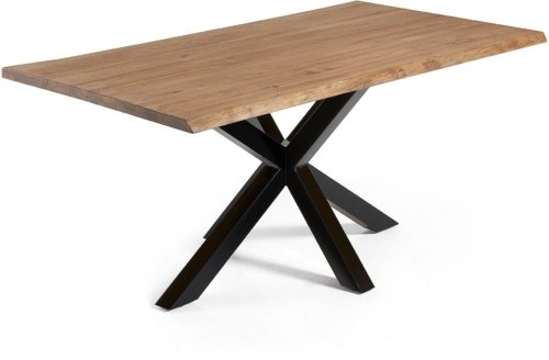 På billedet ser du variationen Argo, Spisebord med krydsstel, Træ fra brandet LaForma i en størrelse H: 78 cm. B: 180 cm. L: 100 cm. i farven Mørk/Sort