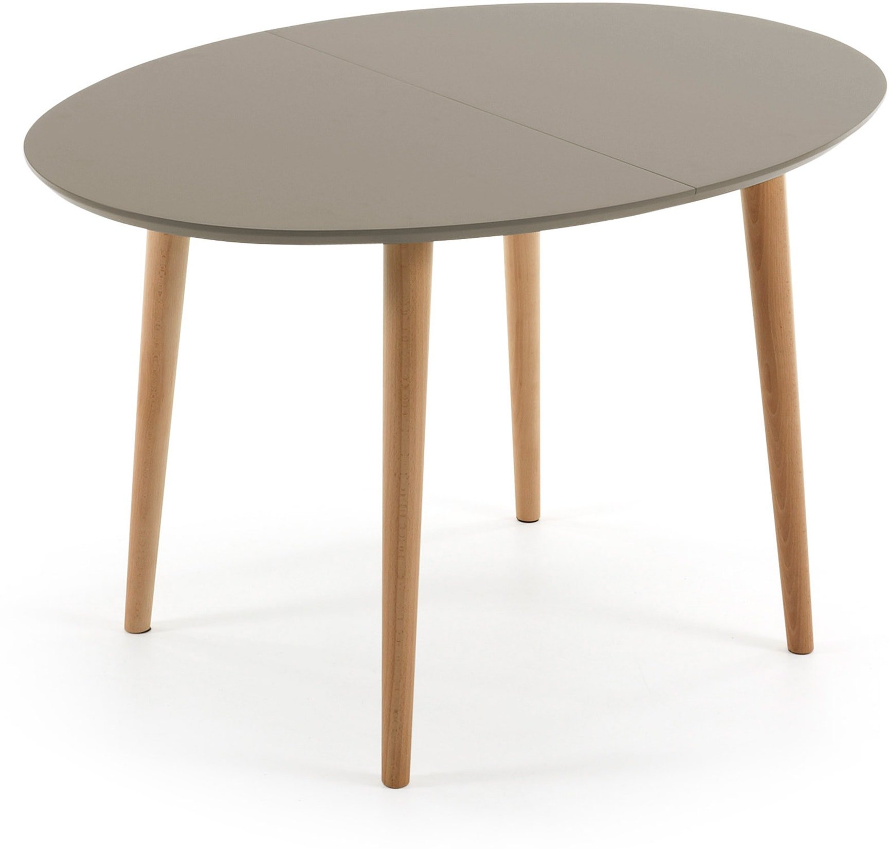 På billedet ser du Oqui, Udtrækkeligt spisebord, nordisk, moderne fra brandet LaForma i en størrelse H: 74 cm. B: 120 cm. L: 90 cm. i farven Taupe/Natur