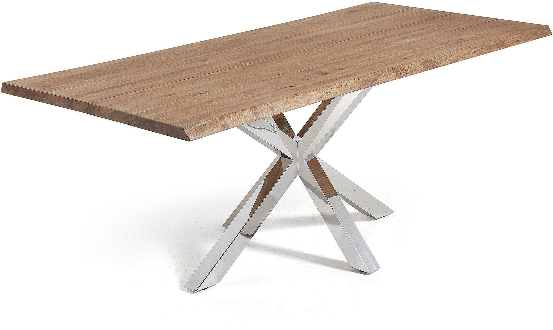 På billedet ser du Argo, Spisebord med krydsstel, Træ fra brandet LaForma i en størrelse H: 78 cm. B: 220 cm. L: 100 cm. i farven Mørk/Sølv