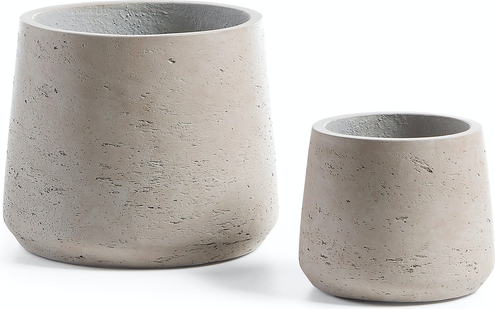 Low, Plantepotte, sæt med 2, moderne, nordisk, cement by LaForma (H: 17 cm. B: 21 cm. L: 21 cm., Beige)