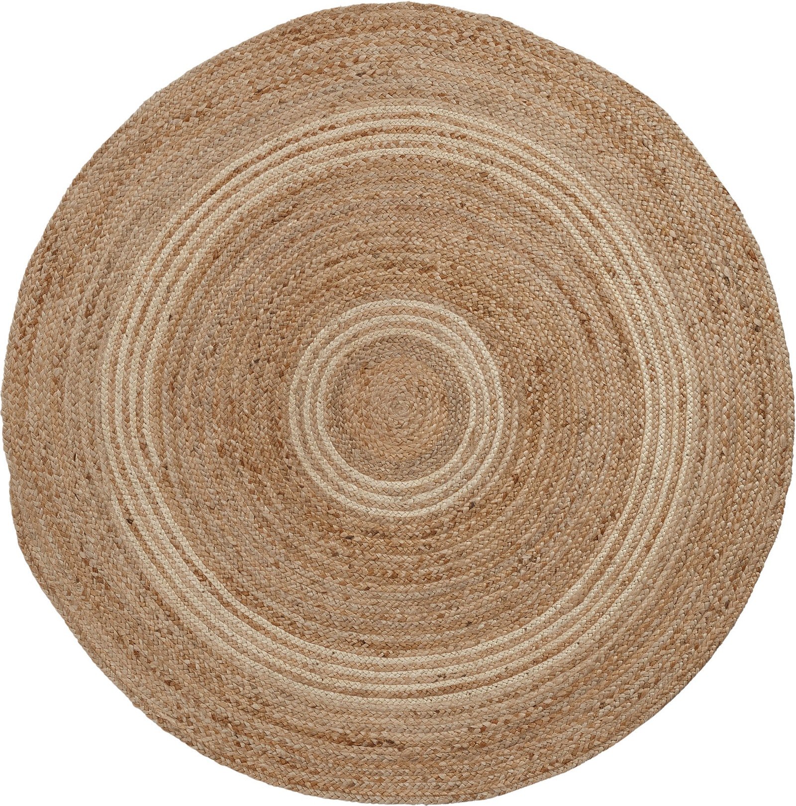 4: LAFORMA Samy gulvtæppe - natur/grå jute, rund (Ø100)