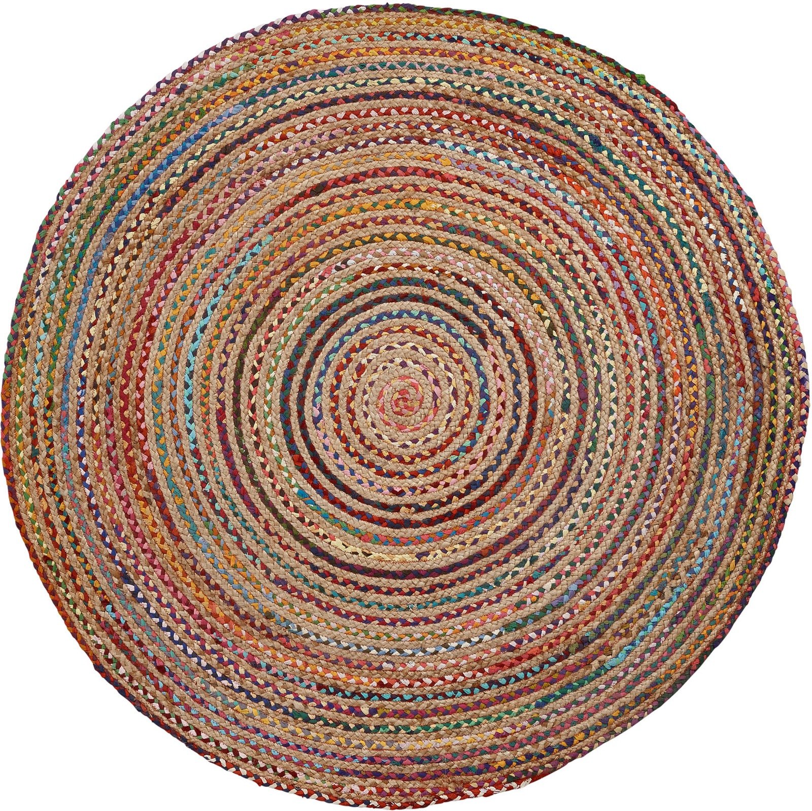 6: LAFORMA Samy gulvtæppe - natur/multifarvet jute/bomuld, rund (Ø100)