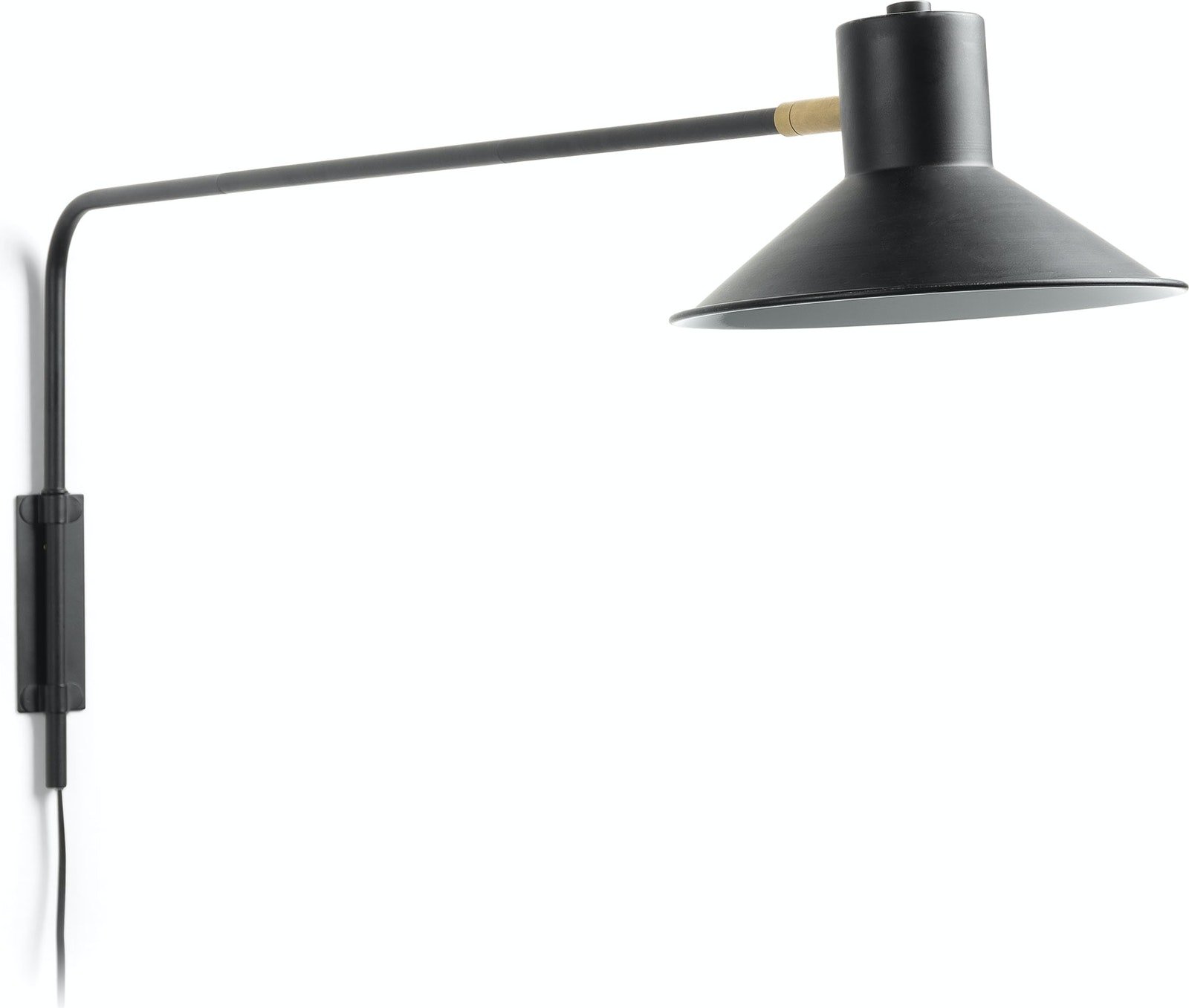 På billedet ser du variationen Aria, Væglampe, vintage, nordisk, metal fra brandet LaForma i en størrelse H: 33 cm. B: 20 cm. L: 86 cm. i farven Sort