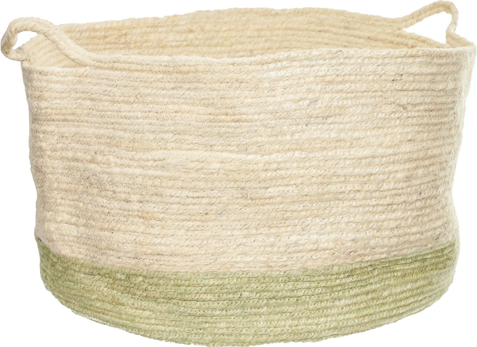 På billedet ser du Adabel, Kurv, naturlige fibre fra brandet LaForma i en størrelse H: 40 cm. B: 30 cm. L: 30 cm. i farven Natur/Grøn