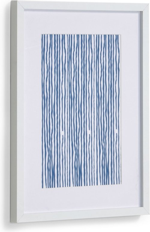 På billedet ser du variationen Kuma, Vægkunst i ramme fra brandet LaForma i en størrelse H: 40 cm. B: 30 cm. L: 2 cm. i farven Hvid/Blå