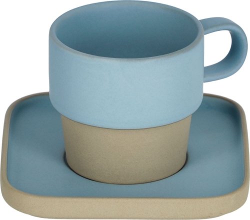 På billedet ser du variationen Midori, Kaffekrus, keramisk fra brandet LaForma i en størrelse H: 8 cm. B: 12 cm. L: 12 cm. i farven Blå