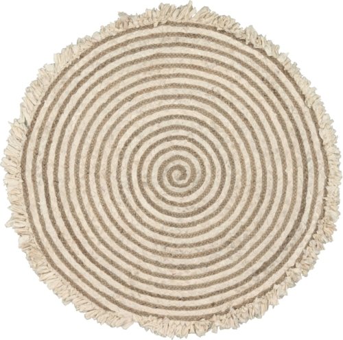 På billedet ser du variationen Gisel, Tæppe, rustik, kolonialt, naturlige fibre fra brandet LaForma i en størrelse H: 1 cm. B: 120 cm. L: 120 cm. i farven Natur