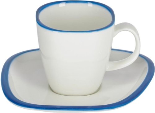 På billedet ser du variationen Odalin, Espresso kop, moderne, nordisk, keramisk fra brandet LaForma i en størrelse H: 8 cm. B: 16.5 cm. L: 16.5 cm. i farven Blå/Hvid