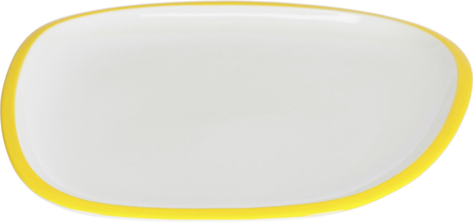 LAFORMA Odalin tallerken - gul og hvid porcelæn (29x26,5)