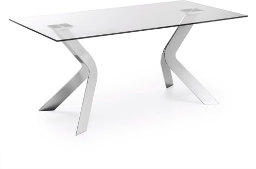På billedet ser du variationen Westport, Spisebord, moderne, glas fra brandet LaForma i en størrelse H: 76 cm. B: 180 cm. L: 90 cm. i farven Klar/Sølv