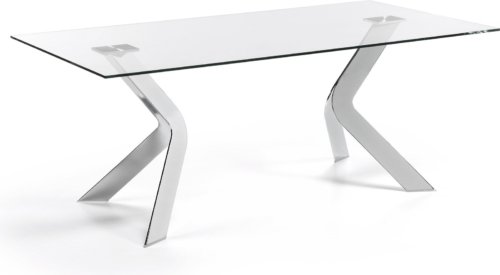 På billedet ser du variationen Westport, Spisebord, moderne, glas fra brandet LaForma i en størrelse H: 76 cm. B: 200 cm. L: 100 cm. i farven Klar/Sølv