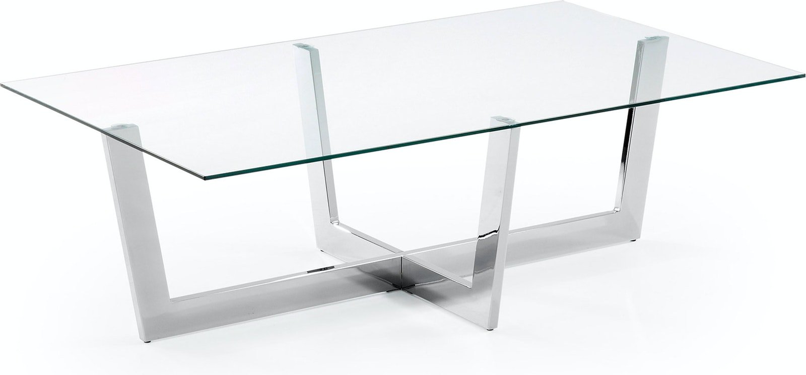 Plam, Kaffebord, moderne, glas by LaForma (H: 38 cm. B: 120 cm. L: 70 cm., Sølv/Klar)