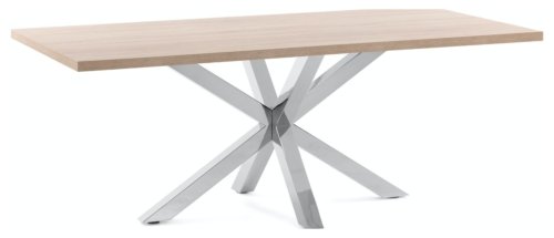 På billedet ser du variationen Argo, Spisebord med krydsstel, Melamin fra brandet LaForma i en størrelse H: 78 cm. B: 180 cm. L: 100 cm. i farven Natur/Sølv