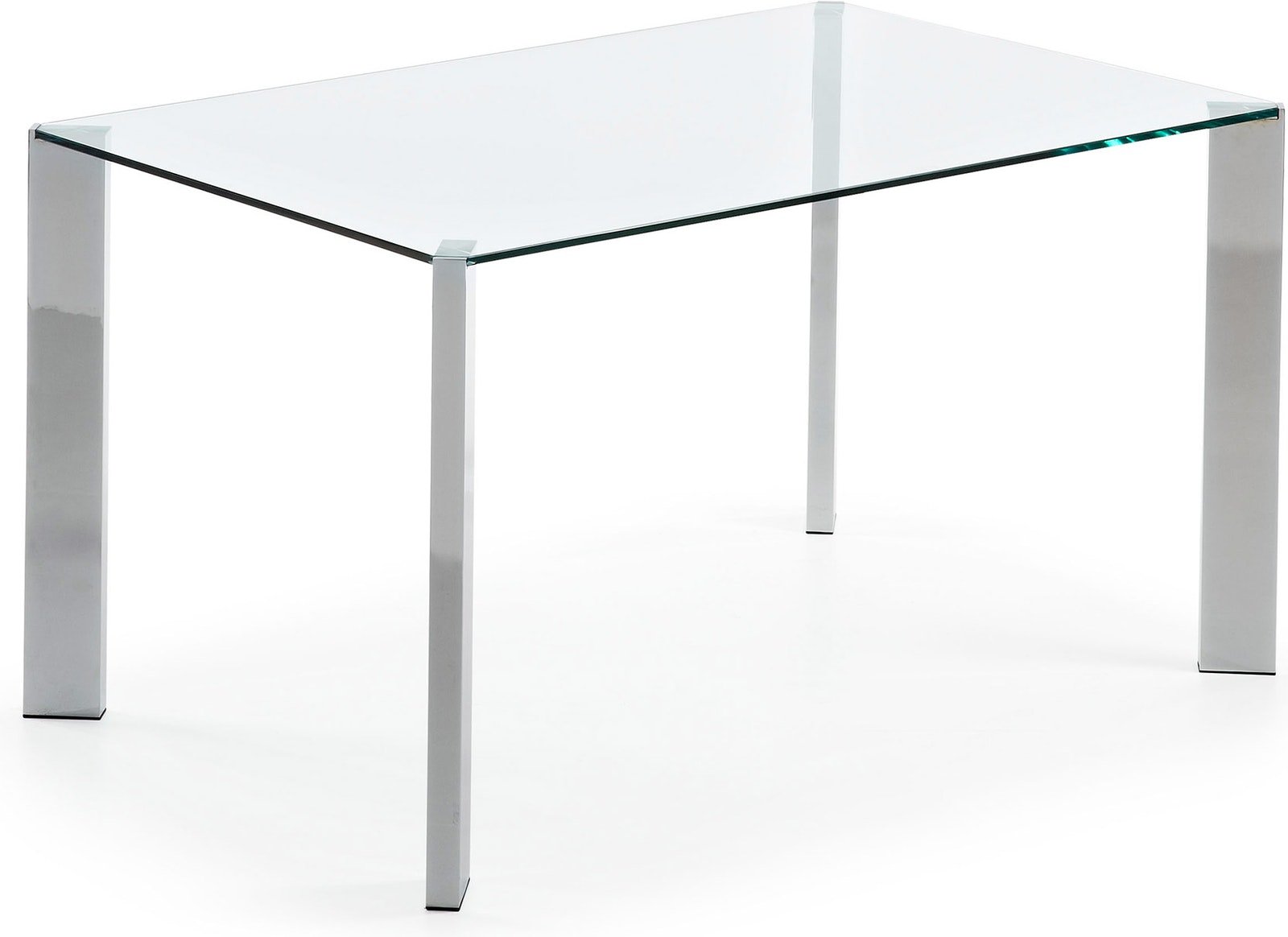 På billedet ser du variationen Spot, Spisebord, moderne, glas fra brandet LaForma i en størrelse H: 75 cm. B: 142 cm. L: 92 cm. i farven Klar/Sølv