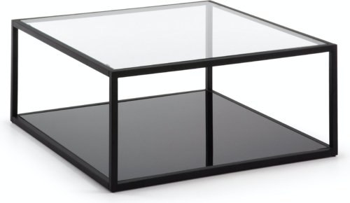 På billedet ser du variationen Blackhill, Kaffebord, moderne, glas fra brandet LaForma i en størrelse H: 35 cm. B: 80 cm. L: 80 cm. i farven Sort/Klar