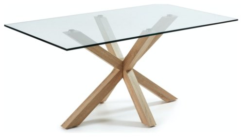 På billedet ser du variationen Argo, Spisebord, firkantet med glas bordplade fra brandet LaForma i en størrelse H: 75 cm. B: 160 cm. L: 90 cm. i farven Klar/Natur